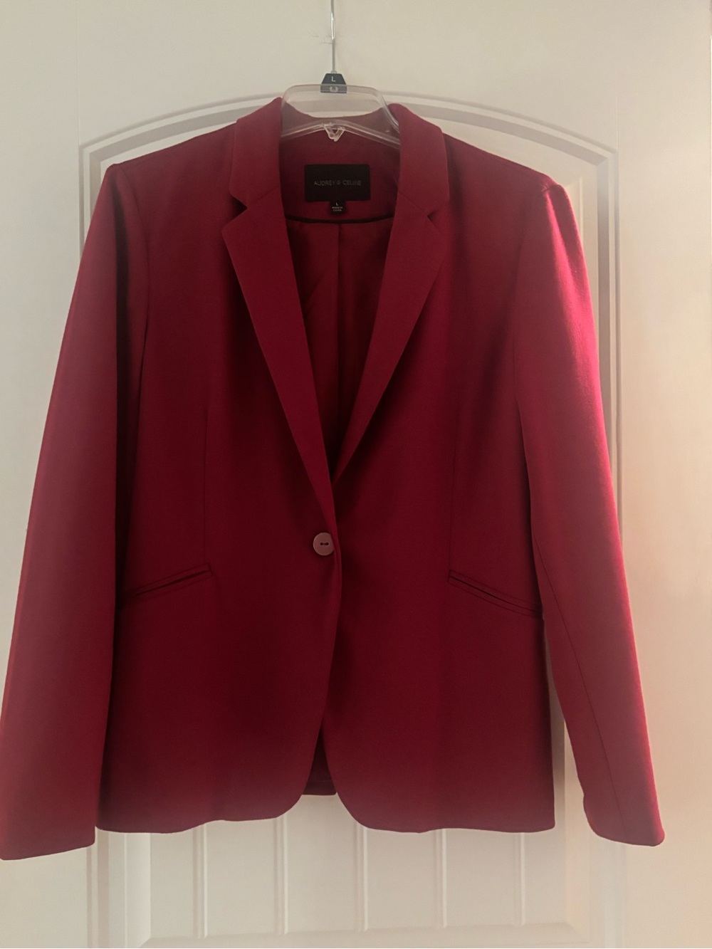 Women's Wine Single-Button Blazer